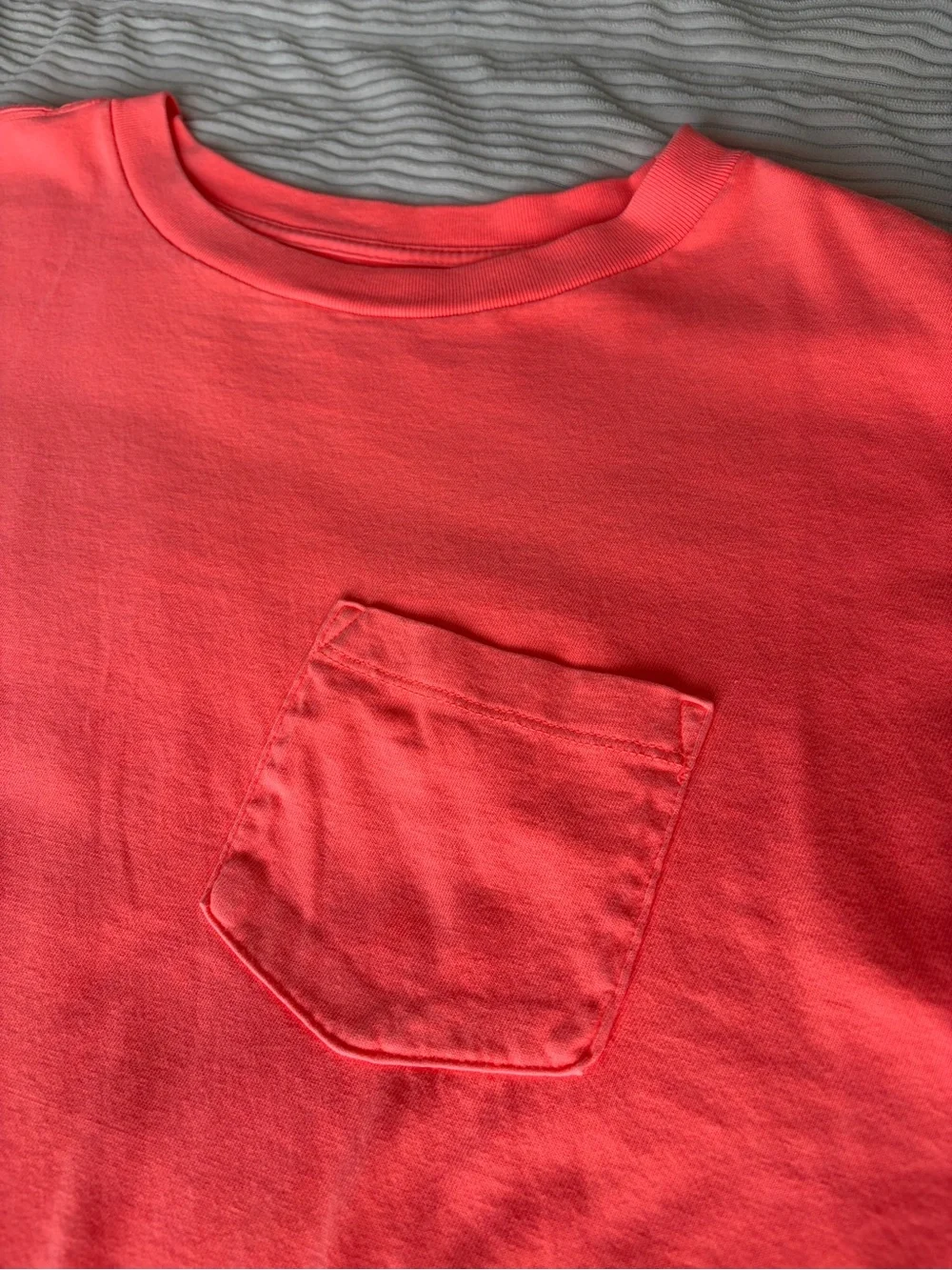 GAP Women Neon Coral T Shirt Dress Short Sleeve Pocket Casual Mini, Size XS
